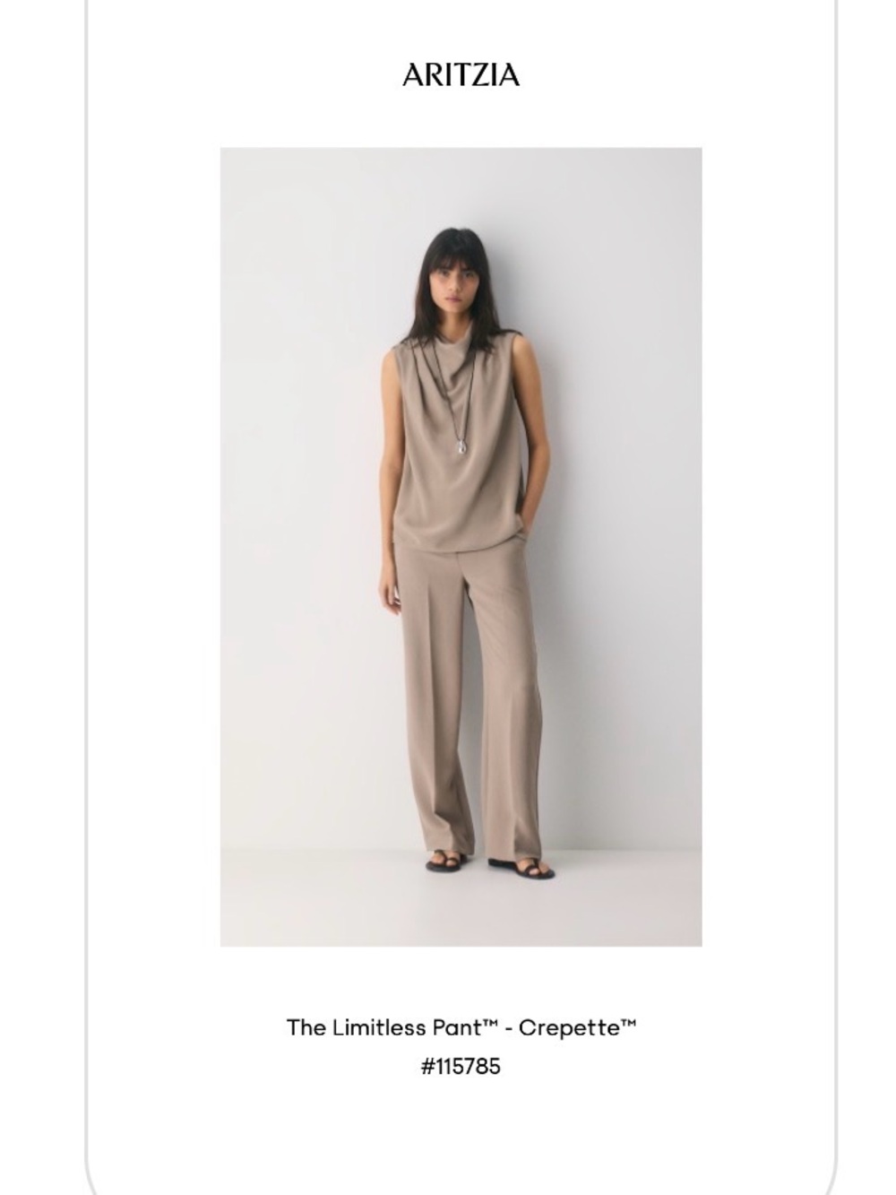 Aritzia The Limitless Pant Crepette in NomadTaupe - Picture 6 of 7